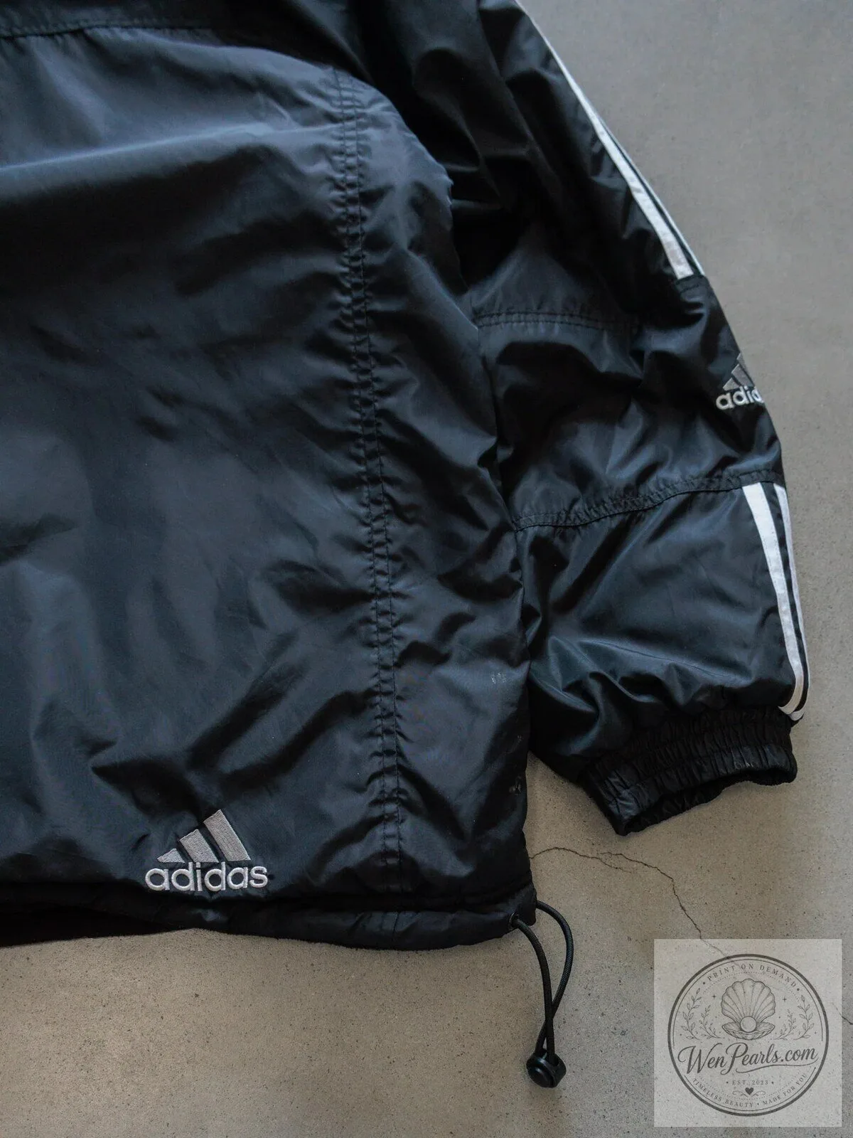 Vintage Black Adidas Reversible Fleece Hooded Jacket with White Stripes 13 Vintage Black Adidas Reversible Fleece Hooded Jacket with White Stripes