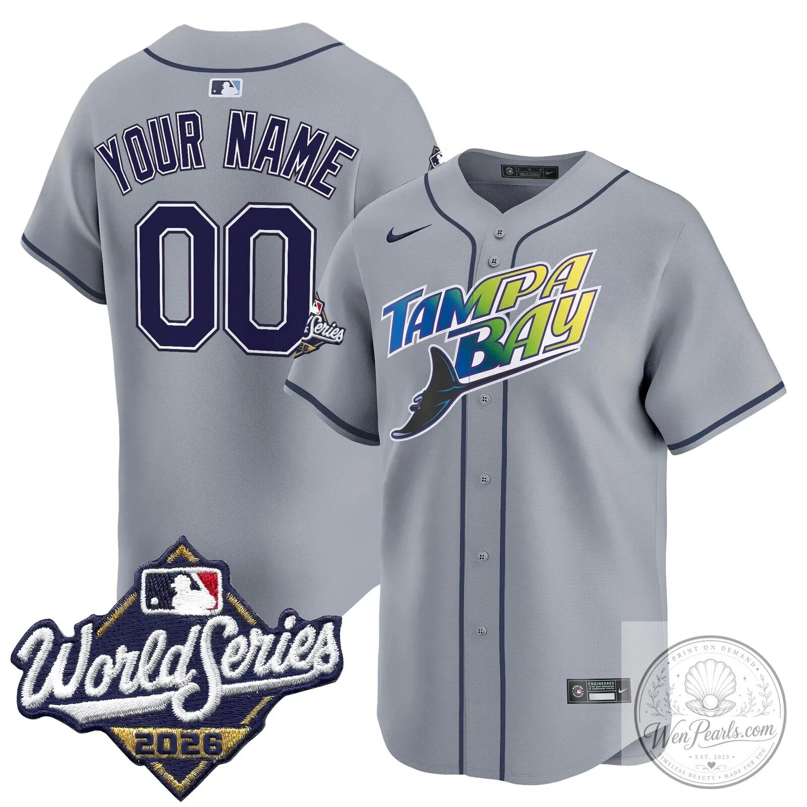 2026 Custom Baseball Jersey for the Tampa Bay Rays – World Series Edition