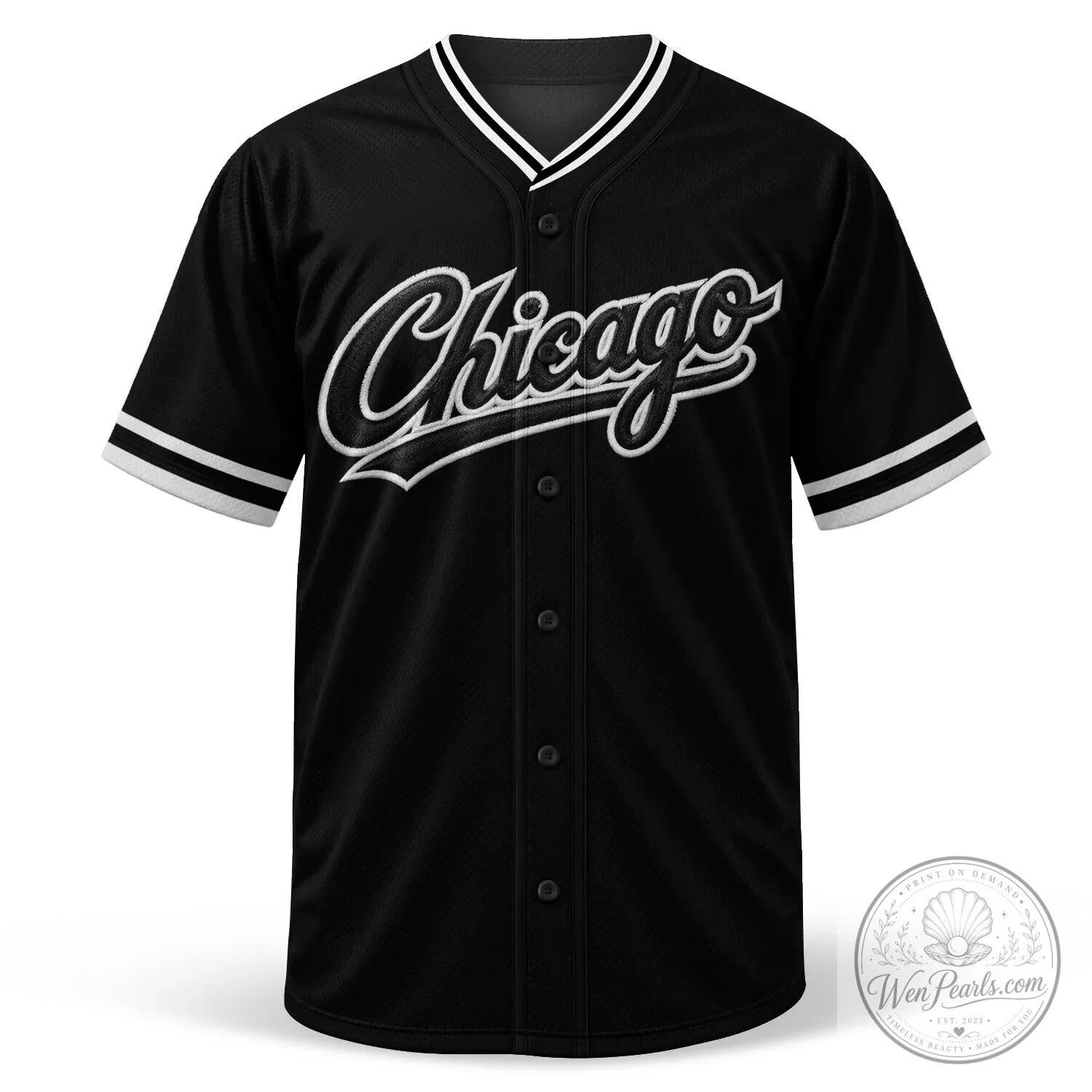 Chicago Baseball Team Gray Button-Up Jersey with Black Lettering 28 Chicago Baseball Team Gray Button-Up Jersey with Black Lettering