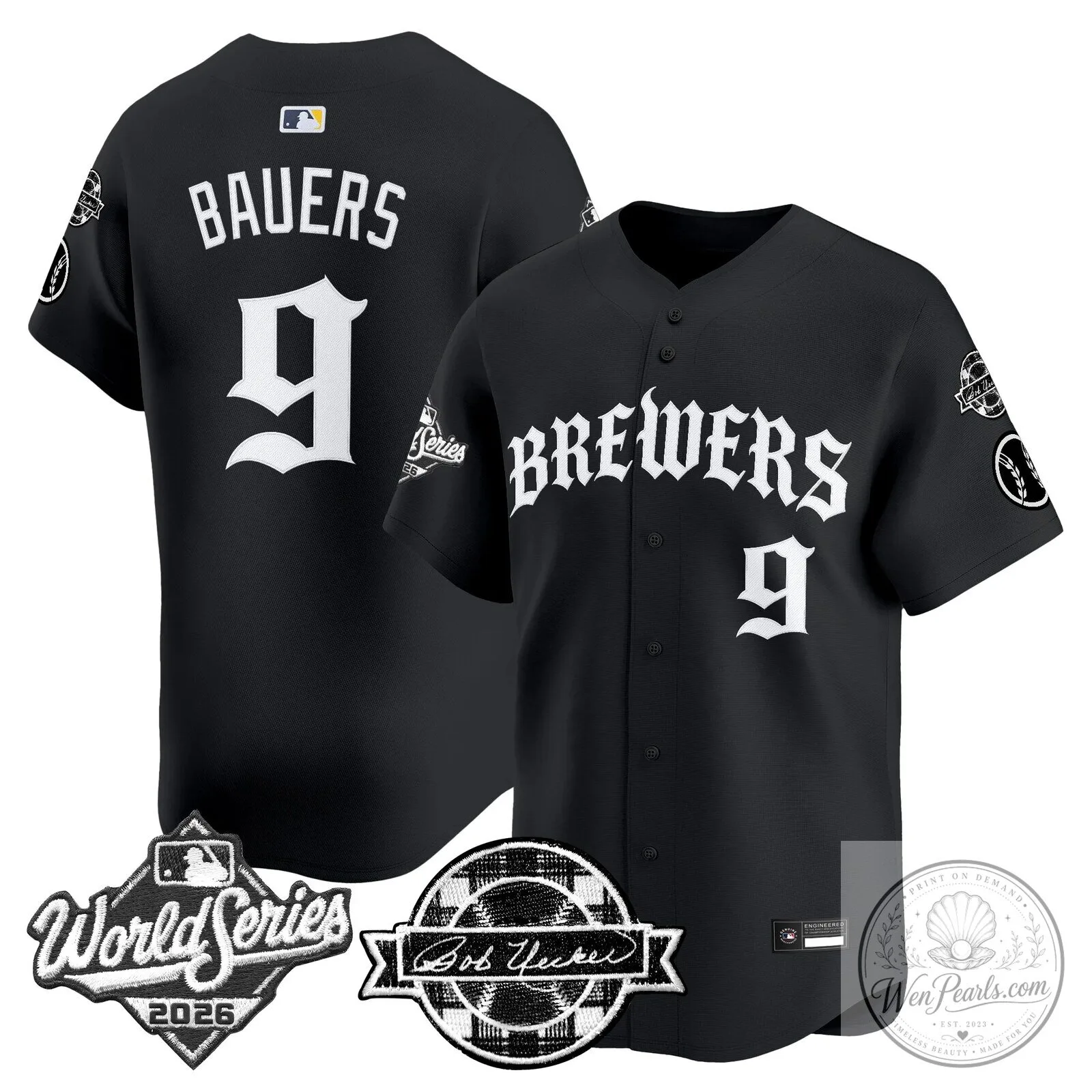 2026 World Series Black Baseball Jersey for Milwaukee Brewers