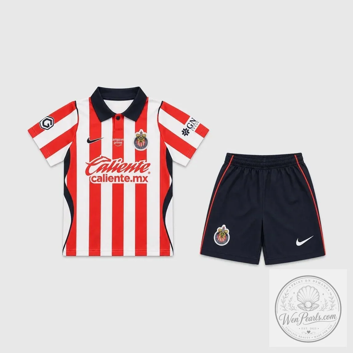 Club Deportivo Guadalajara Chivas Home Kit Kids Football Jersey and Shorts Set 2 Club Deportivo Guadalajara Chivas Home Kit Kids Football Jersey and Shorts Set