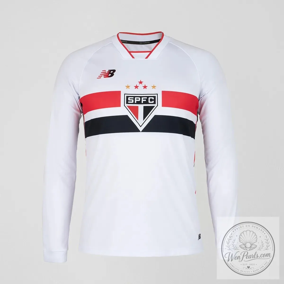 Sao Paulo Football Club White Long Sleeve Home Soccer Jersey 2 Sao Paulo Football Club White Long Sleeve Home Soccer Jersey