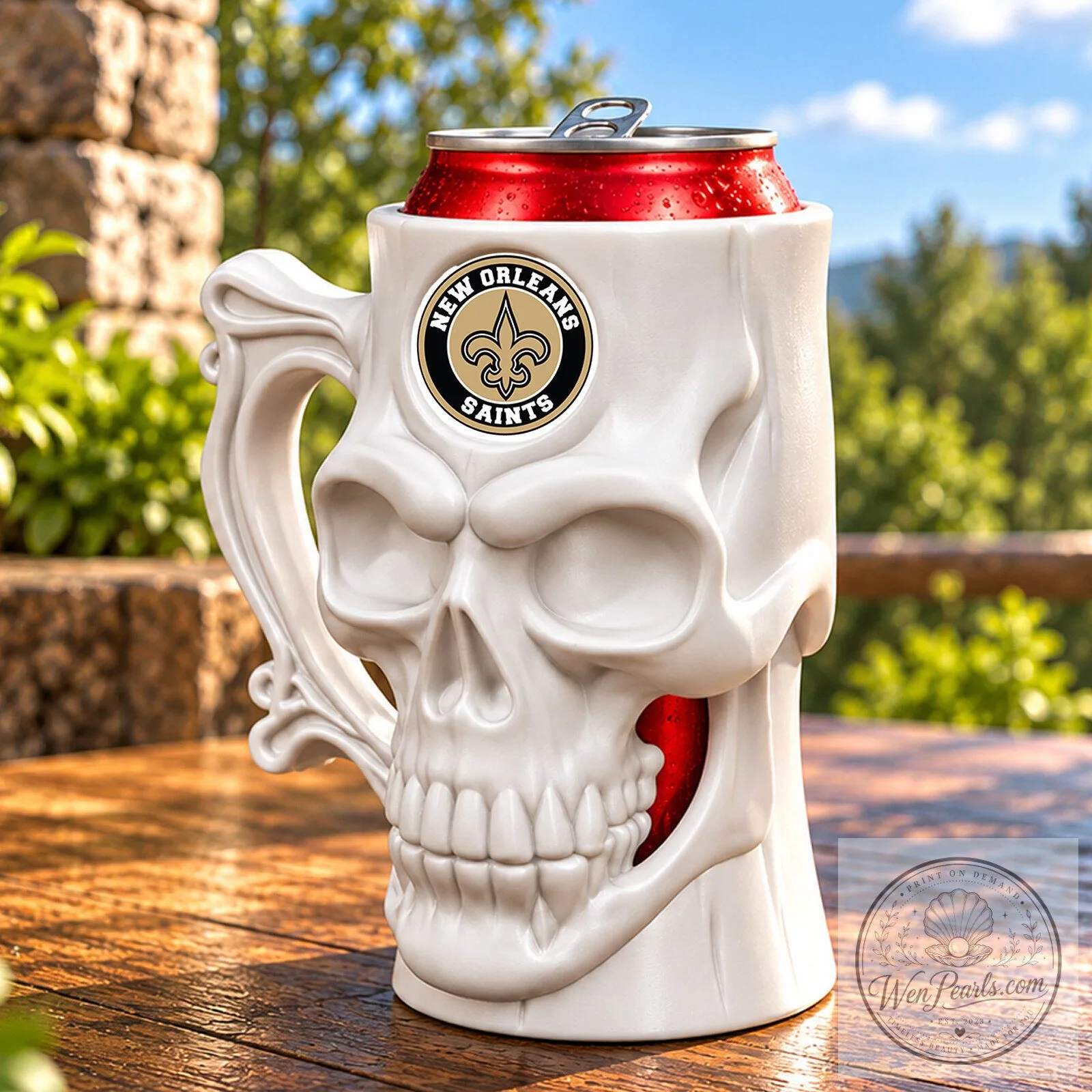 New Orleans Saints Football Team Skull Design Can Cooler 7 New Orleans Saints Football Team Skull Design Can Cooler