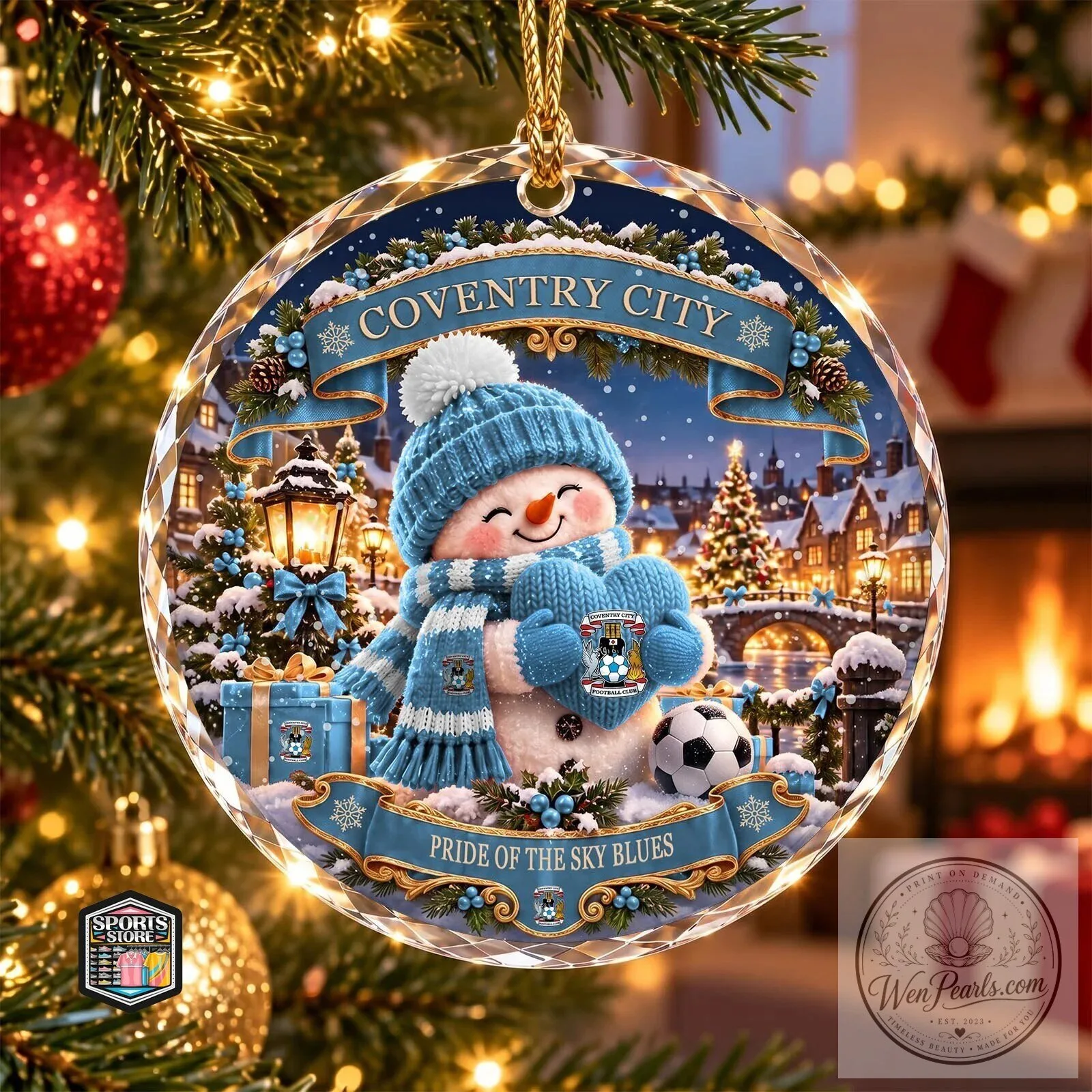 Coventry City Football Club Snowman Christmas Tree Ornament 5 Coventry City Football Club Snowman Christmas Tree Ornament