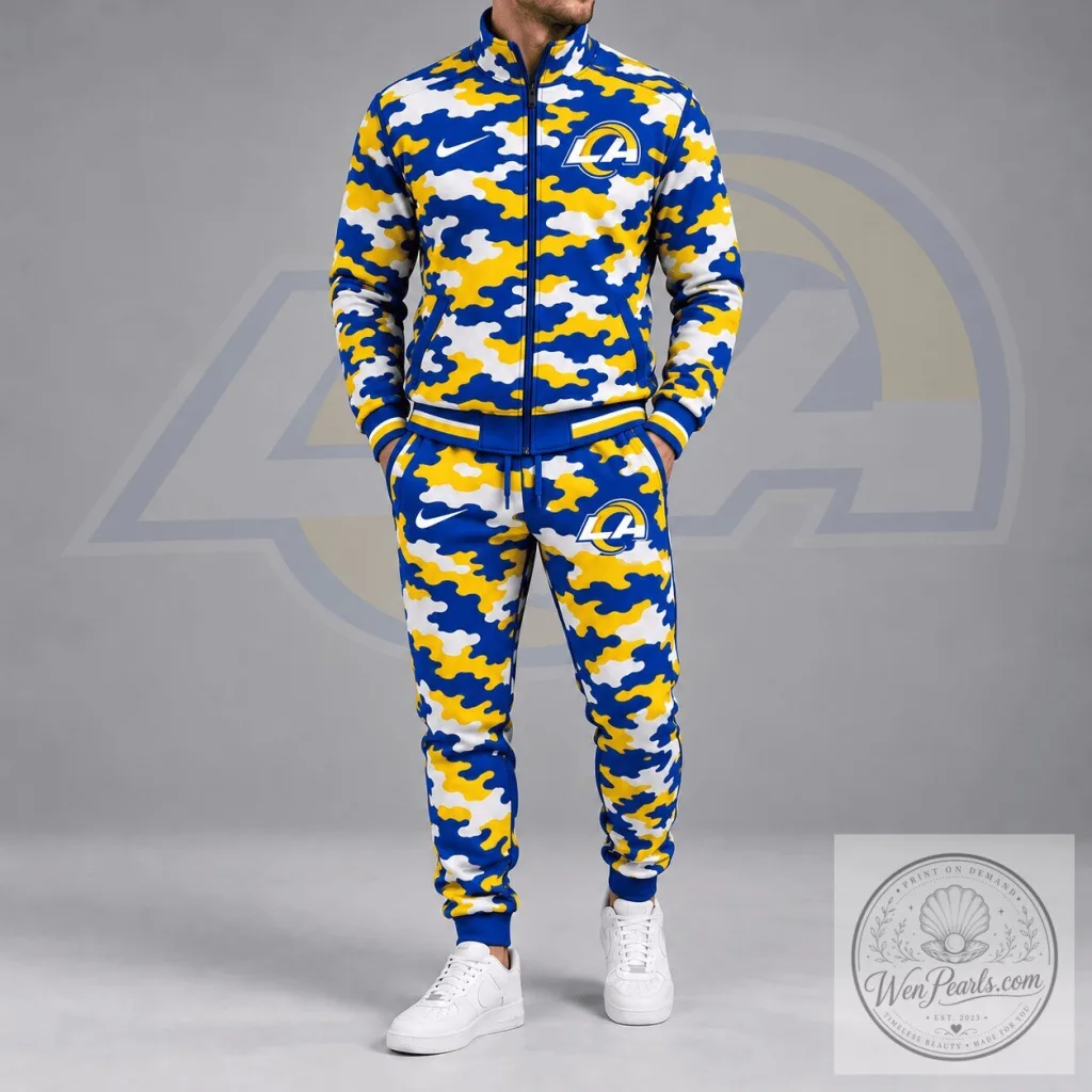Los Angeles Rams Camouflage Print Full-Zip Jacket Los Angeles Rams Camouflage Print Full-Zip Jacket