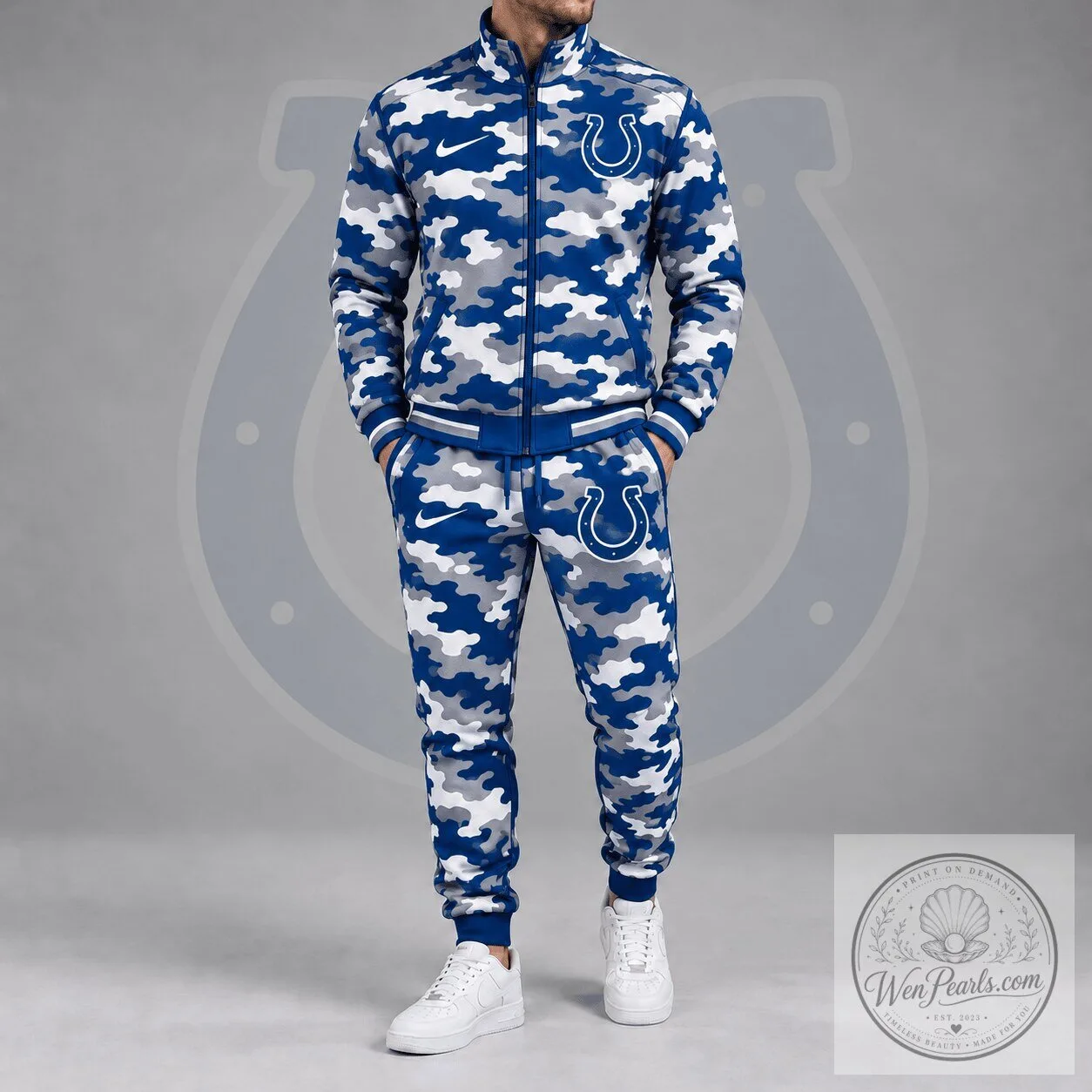Indianapolis Colts Blue Camouflage Pattern Full-Zip Track Jacket 5 Indianapolis Colts Blue Camouflage Pattern Full-Zip Track Jacket