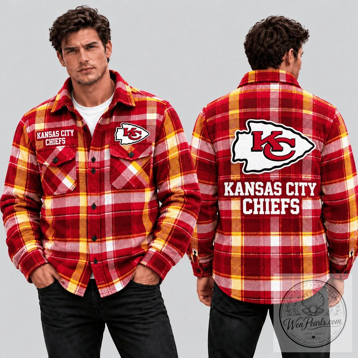 Kansas City Chiefs Plaid Flannel Button-Up Shirt for Game Day 5 Kansas City Chiefs Plaid Flannel Button-Up Shirt for Game Day