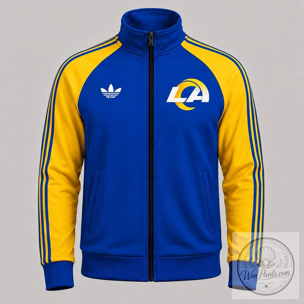 Los Angeles Rams Adidas Blue and Yellow Full-Zip Track Jacket