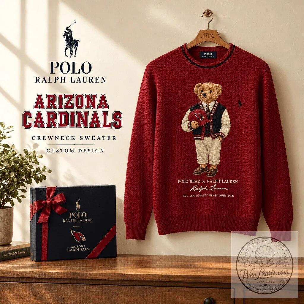 Arizona Cardinals Polo Bear by Ralph Lauren Red Crewneck Sweater 1 Arizona Cardinals Polo Bear by Ralph Lauren Red Crewneck Sweater