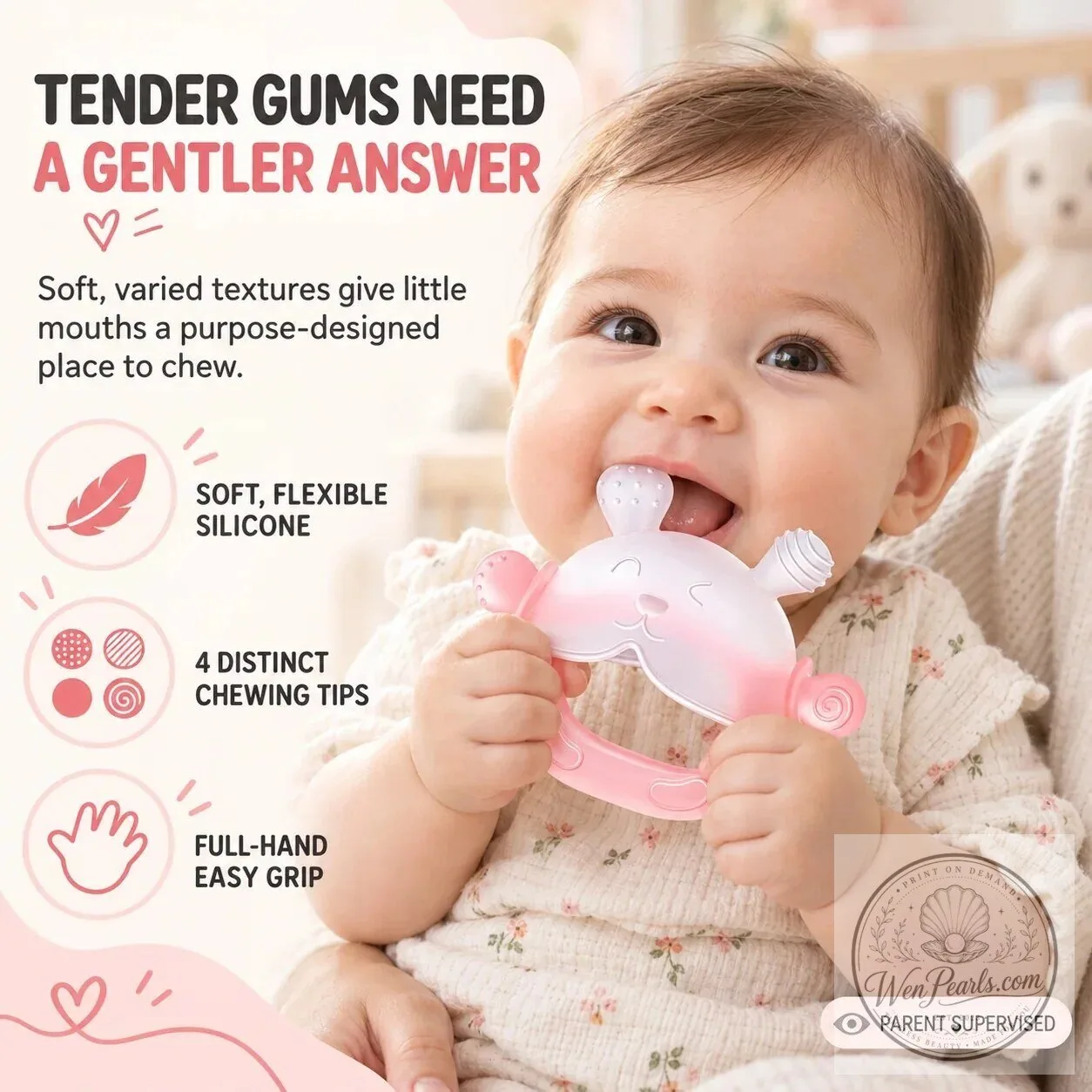 Food-Grade Silicone Bunny Teether for Babies 11 Food-Grade Silicone Bunny Teether for Babies