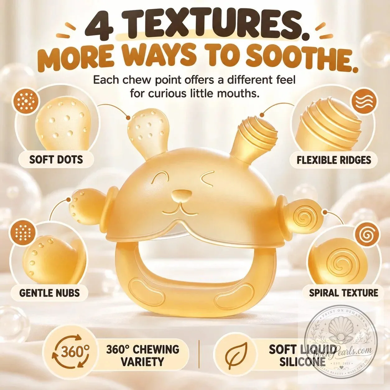 Food-Grade Silicone Bunny Teether for Babies 12 Food-Grade Silicone Bunny Teether for Babies