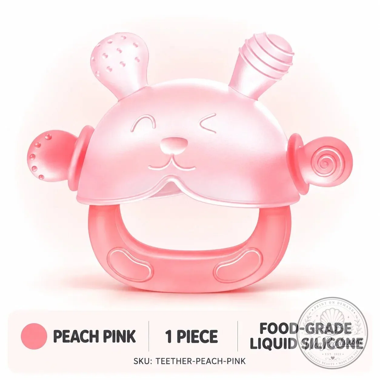 Food-Grade Silicone Bunny Teether for Babies 16 Food-Grade Silicone Bunny Teether for Babies
