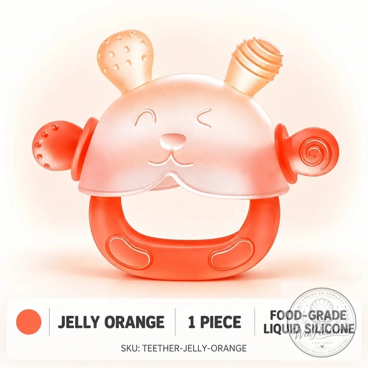 Food-Grade Silicone Bunny Teether for Babies 18 Food-Grade Silicone Bunny Teether for Babies