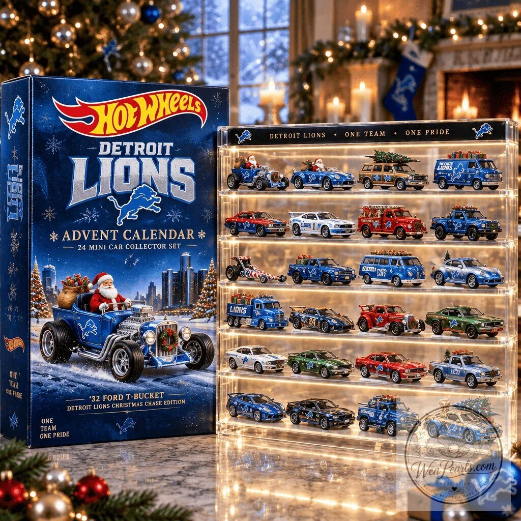 Detroit Lions Hot Wheels Christmas Advent Calendar 24 Mini Car Collector Set 2D 1 Detroit Lions Hot Wheels Christmas Advent Calendar 24 Mini Car Collector Set 2D