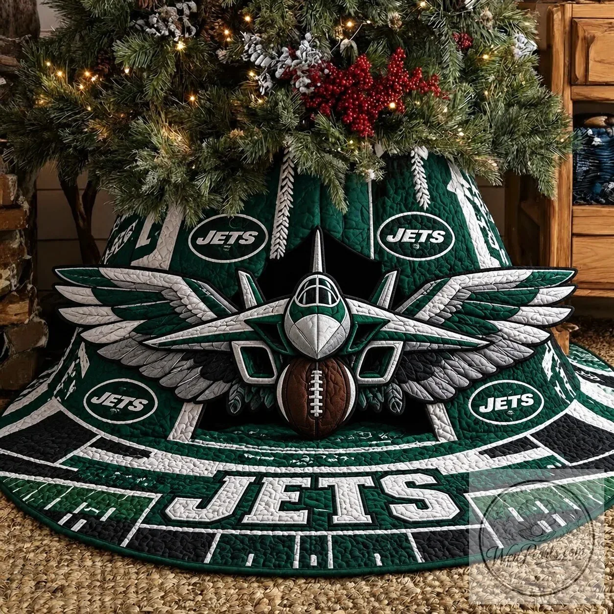 New York Jets NFL Football Team Logo Christmas Tree Skirt