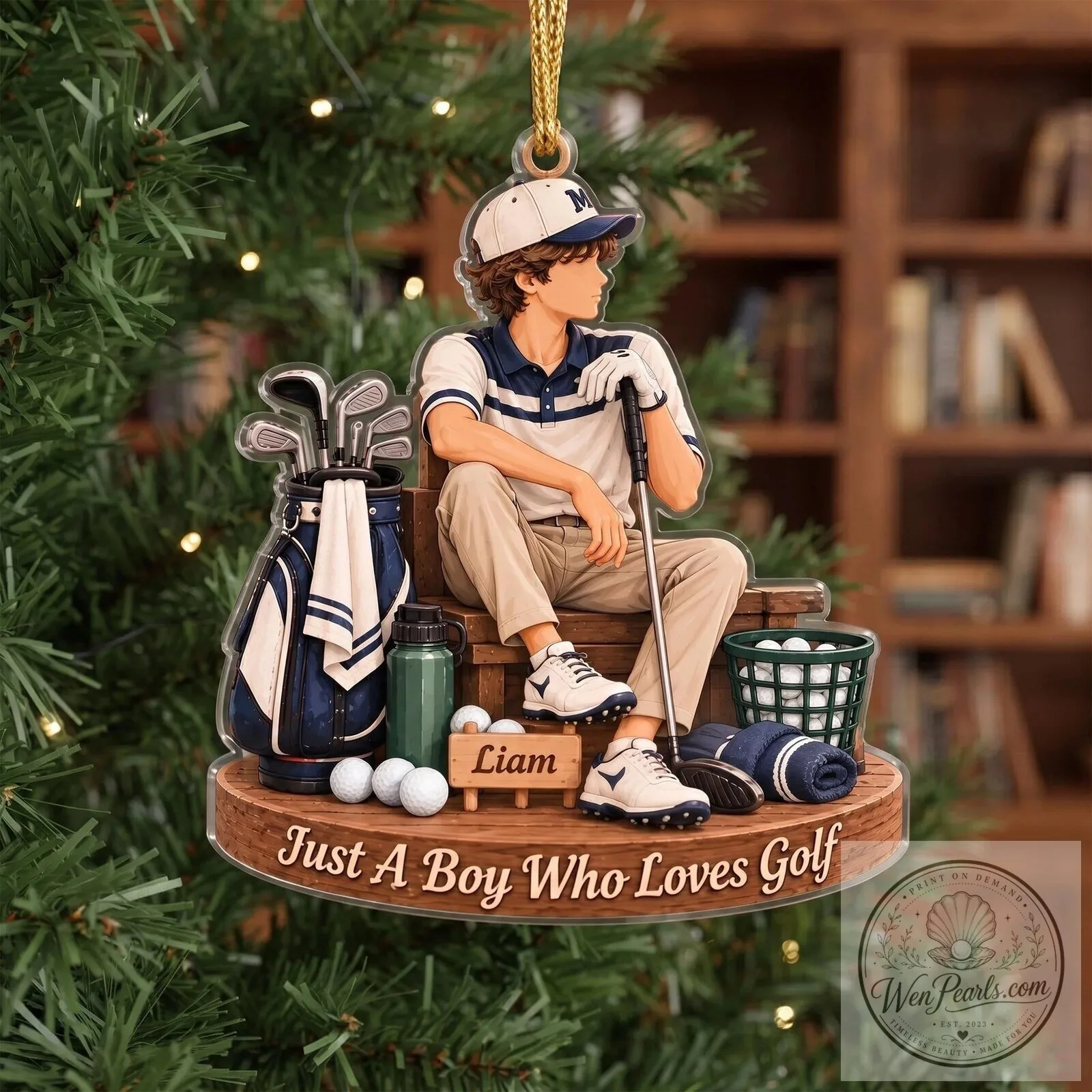 Personalized Boy Golfer Christmas Tree Ornament, Just A Boy Who Loves Golf 9 Personalized Boy Golfer Christmas Tree Ornament, Just A Boy Who Loves Golf