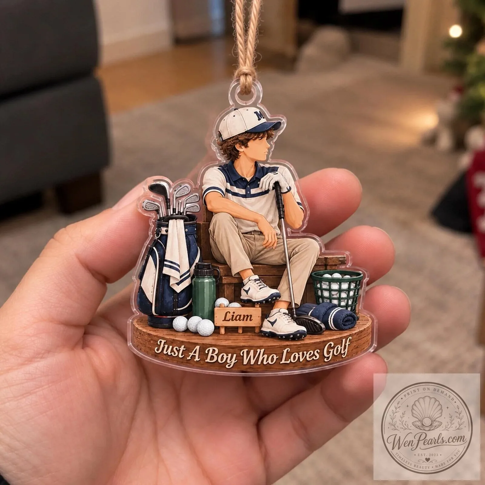 Personalized Boy Golfer Christmas Tree Ornament, Just A Boy Who Loves Golf 11 Personalized Boy Golfer Christmas Tree Ornament, Just A Boy Who Loves Golf