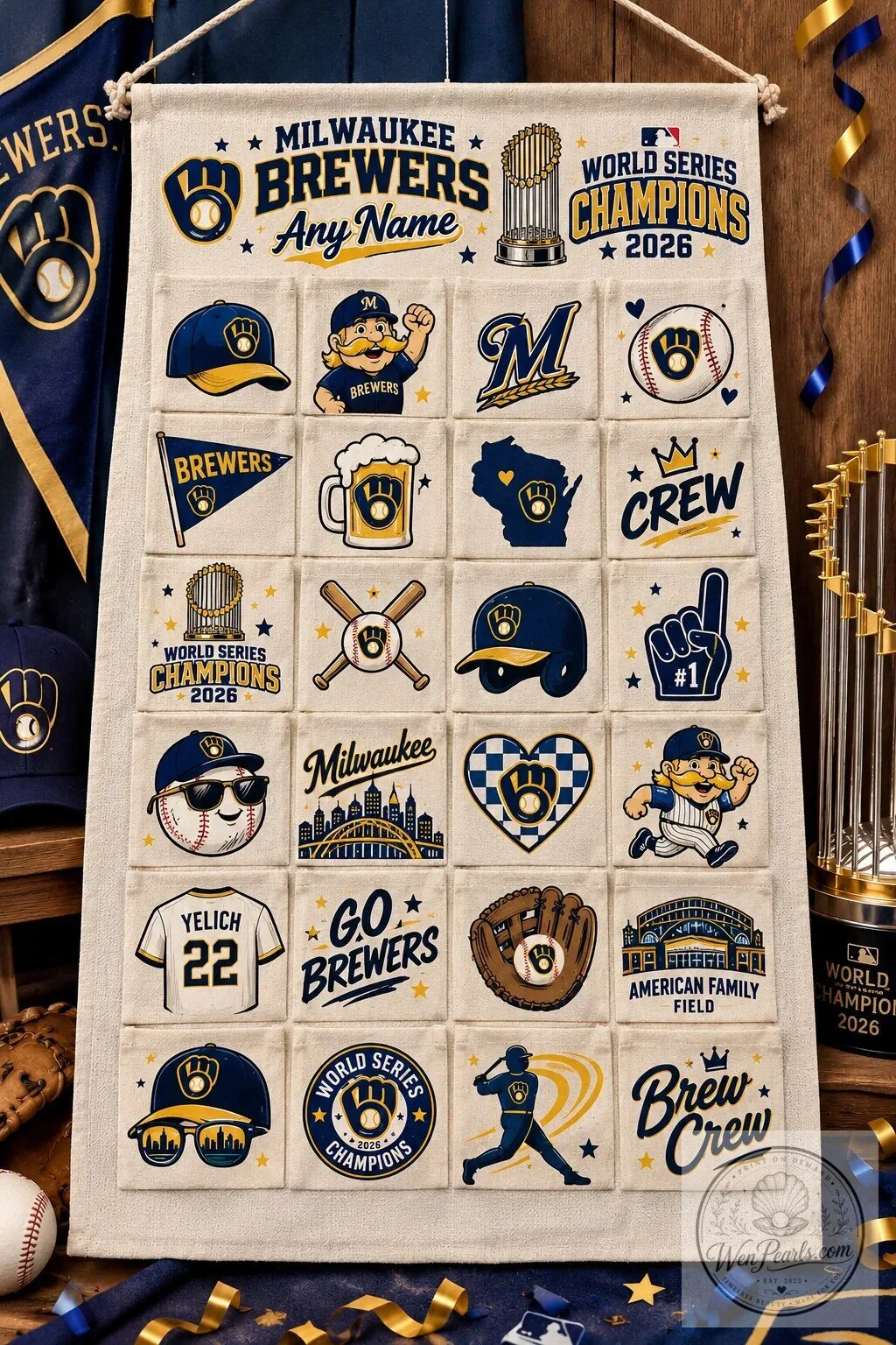 Milwaukee Brewers 2026 World Series Champions Wall Advent Calendar 2D