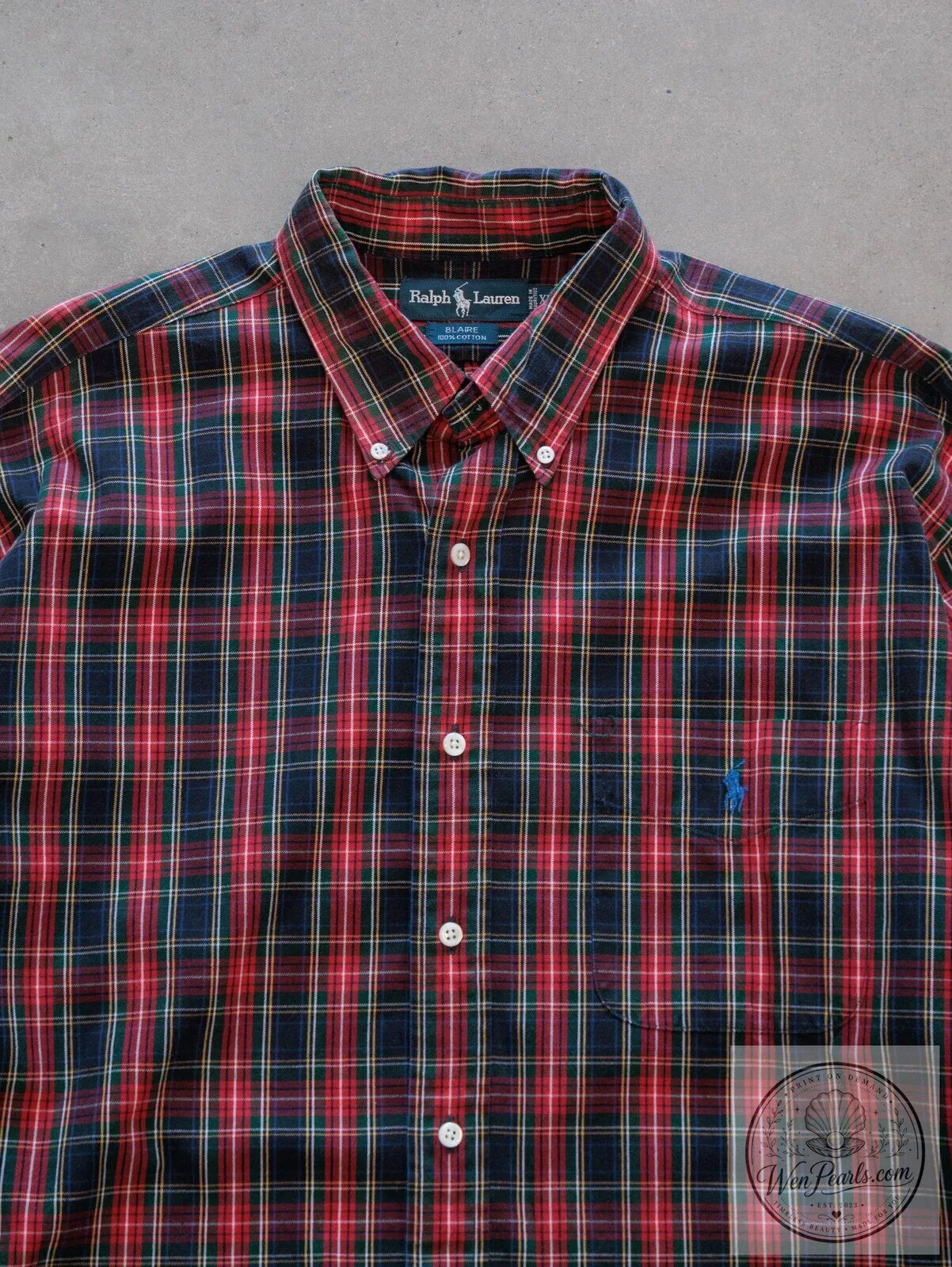 Ralph Lauren Long Sleeve Shirt in Red Plaid with Button Down, Vintage Style 6 Ralph Lauren Long Sleeve Shirt in Red Plaid with Button Down, Vintage Style