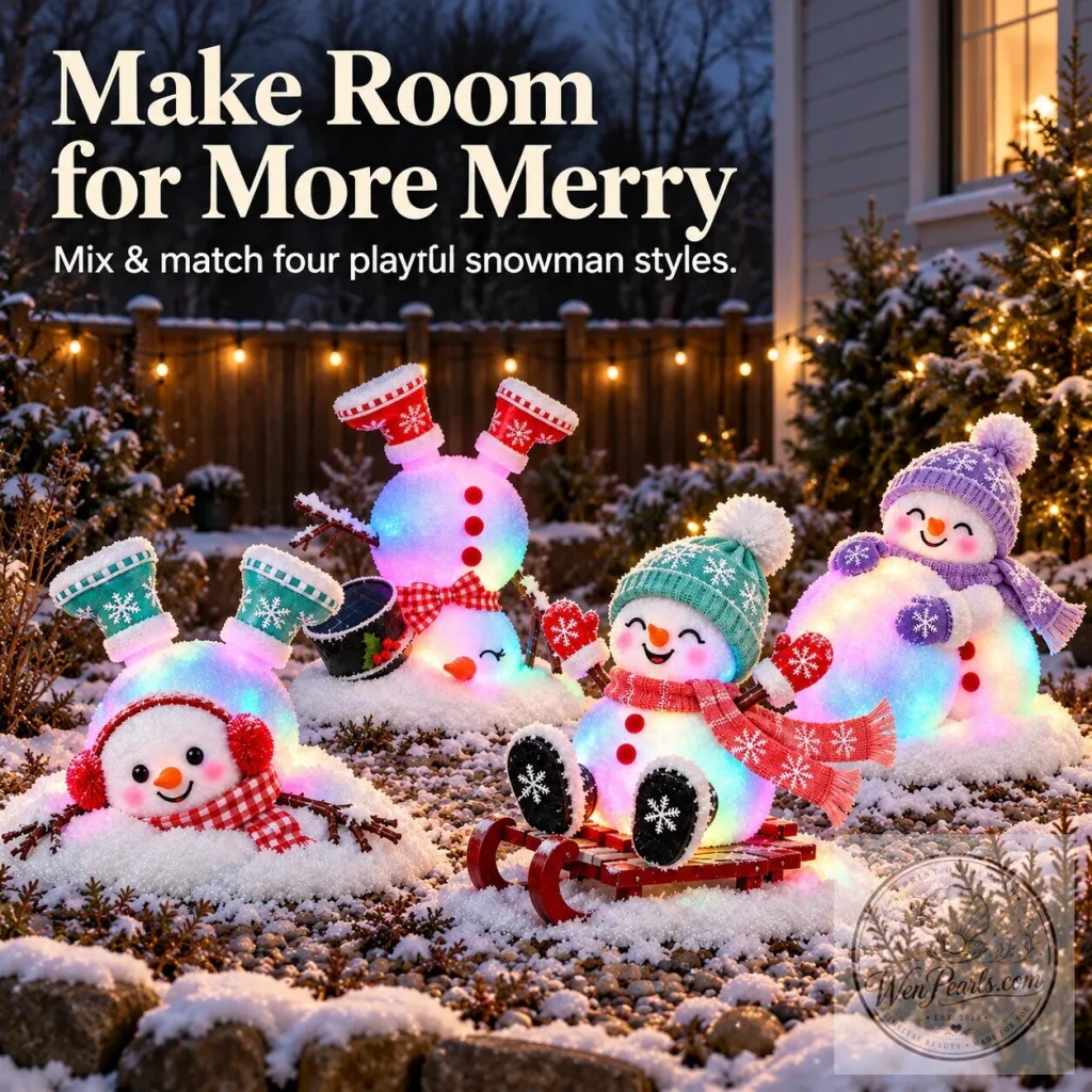 Christmas Light-Up Snowman Outdoor Garden Decoration Set Christmas Light-Up Snowman Outdoor Garden Decoration Set