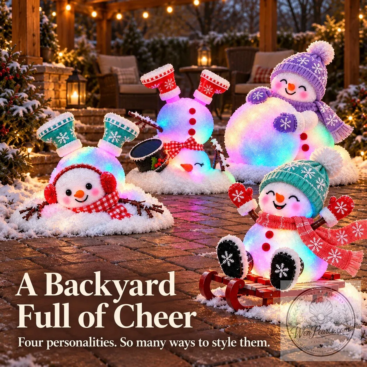Christmas Light-Up Snowman Outdoor Garden Decoration Set 18 Christmas Light-Up Snowman Outdoor Garden Decoration Set