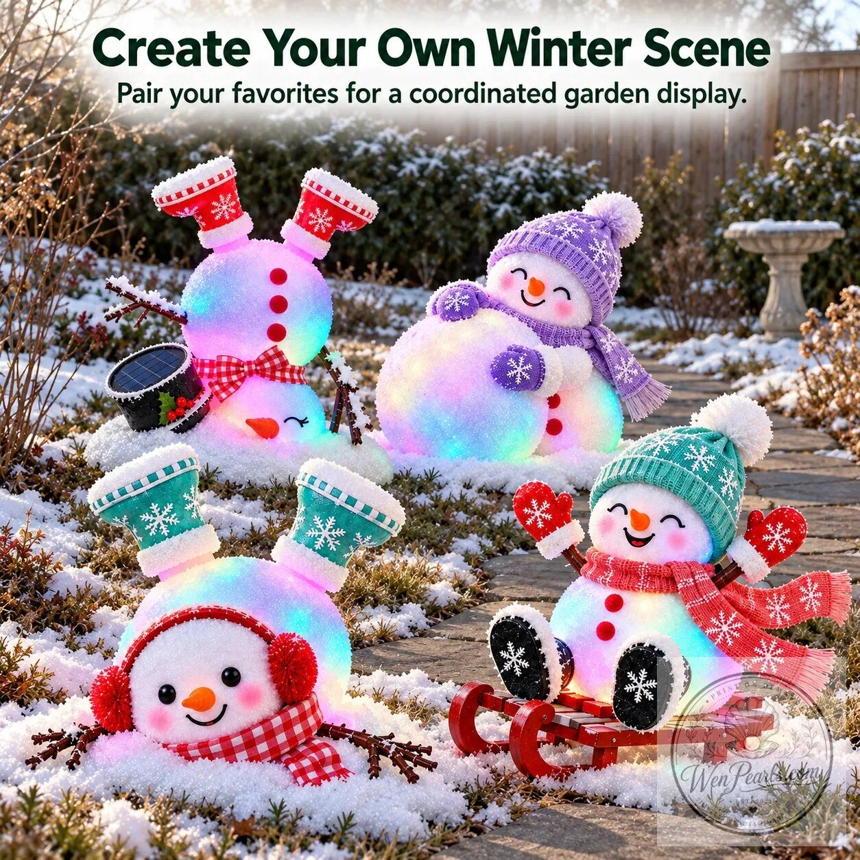 Christmas Light-Up Snowman Outdoor Garden Decoration Set 25 Christmas Light-Up Snowman Outdoor Garden Decoration Set