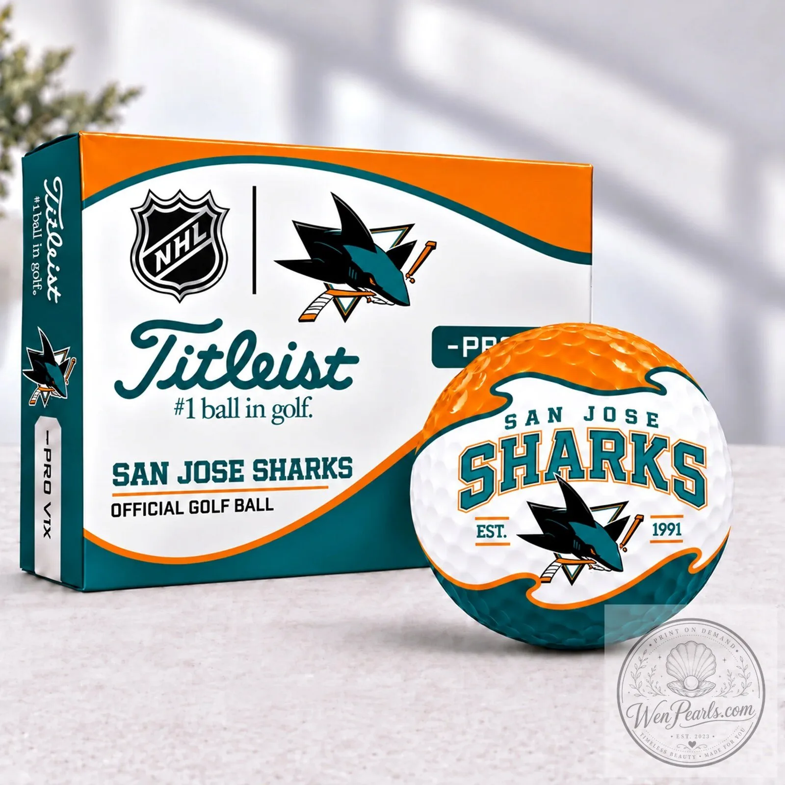 San Jose Sharks NHL Official Titleist Golf Ball Set