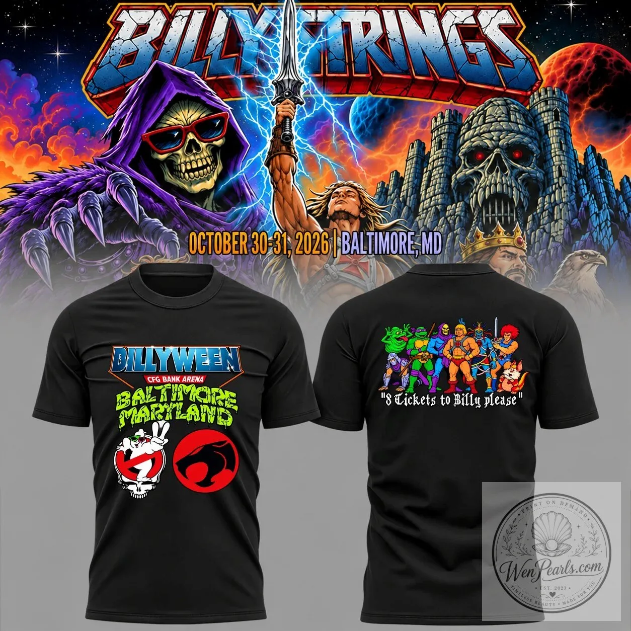 Baltimore Maryland Concert Tour T-Shirt for Billy Strings' Billyween Event
